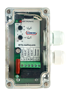 EXTHERM Th-roof-box. Термостат управления системой электрообогрева на кровлях/площадках с датчиком температуры.